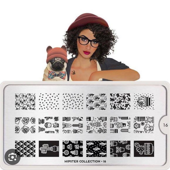 MoYou London nail art stamping plate Hipster 16 NWOT - Picture 1 of 6